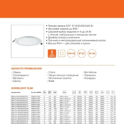 Светильник светодиодный встраиваемый 12W/6500K d=155 h-23/D-170 IP20 1020Lm | DL SLIM DN155 | - LEDVANCE