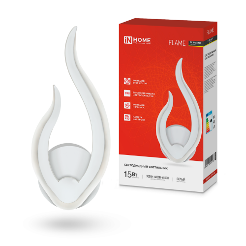 Светильник светодиодный ELEGANT FLAME 15Вт 230В 3000-6500K 1200Лм STEP COLOR белый IN HOME - Фото