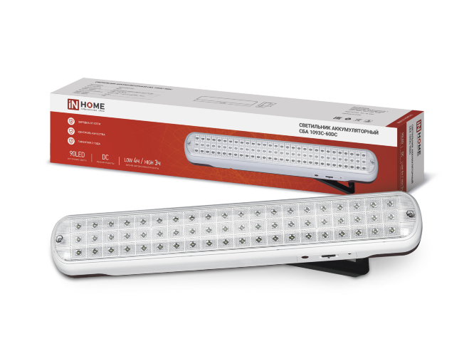 Светильник светодиодный аварийный СБА 1093С-90DC 90LED Li-ion DC IN HOME - Фото