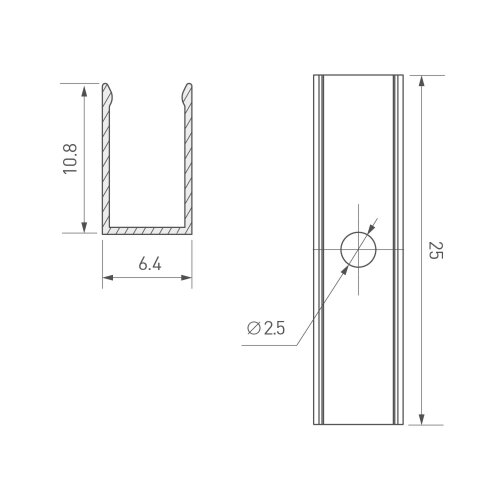 Держатель AURORA-1206-CLIP ANOD (Arlight, Алюминий) - фото 2