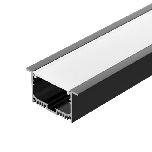 Профиль с экраном SL-LINIA62-F-2500 BLACK+OPAL (Arlight, Алюминий) - фото 1