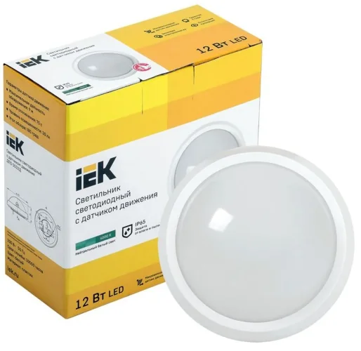 Светильник светодиодный ДПО 5032Д 12Вт 4000К IP65 круг бел. с ДД IEK LDPO1-5032D-12-4000-K01 - фото 2