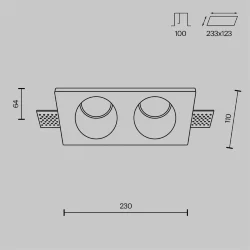 Встраиваемый светильник Gyps Modern GU10 2x35Вт (Белый)