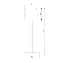 Уличный светодиодный настольный светильник Mist черный с аккумулятором IP54 TL70220 черный (063970)