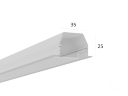 Алюминиевый LED профиль LINE 3525 IN ral9003 LT70 (с экраном) — 3000мм - фото 1