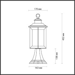 Ландшафтный светильник на столб «ODEON LIGHT» 4961/1A, серия: MAVRET (крепление на планке)