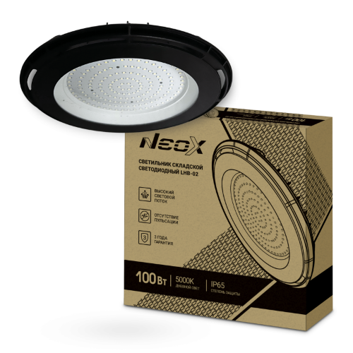 Светильник складской светодиодный LHB-02 100Вт 120гр 230В 5000К 10500Лм 105Лм/Вт IP65 без пульсации NEOX - Фото