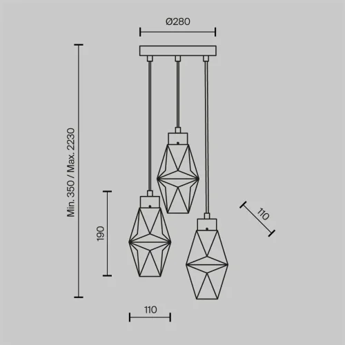 Подвесной светильник Cocktail time G9х3 (Золото) - фото 2