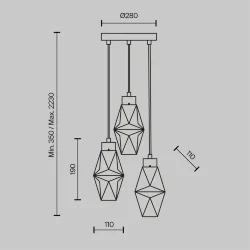 Подвесной светильник Cocktail time G9х3 (Золото)