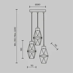 Подвесной светильник Время коктейлей / Cocktail time G9х3 (Золото) MOD325PL-03G