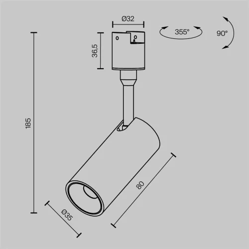 Трековый светильник Focus Led Elasity 3000K 5Вт 36° (Черный) - фото 12