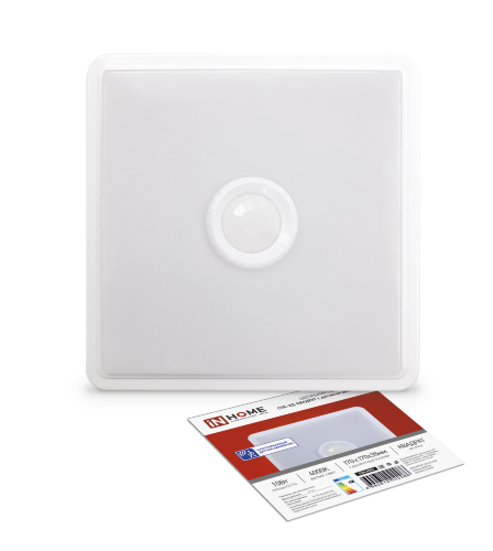 Светильник светодиодный СПБ-2Д-КВАДРАТ 10Вт 4000К 800Лм 170мм с датчиком белый IN HOME - Фото