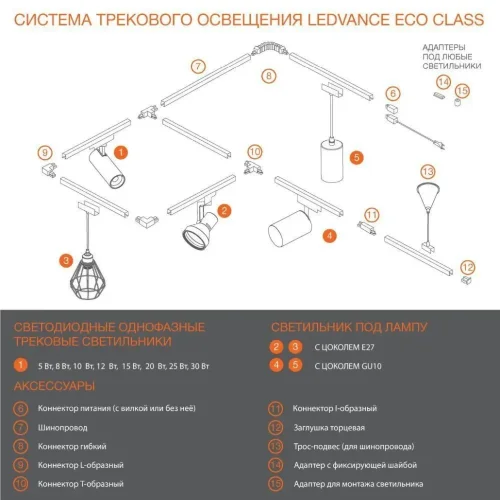 Соединительный коннектор T для шинопровода | Белый | - LEDVANCE ECO TRACKRAIL 1PH T CONNECT WH. Фото 4