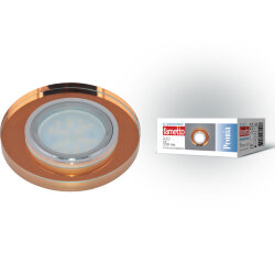 DLS-P106 GU5.3 CHROME-BRONZE Светильник декоративный встраиваемый серия Peonia, Без лампы, цоколь GU5.3, Основание металл, цвет хром, Отделка стекло, цвет бронза.