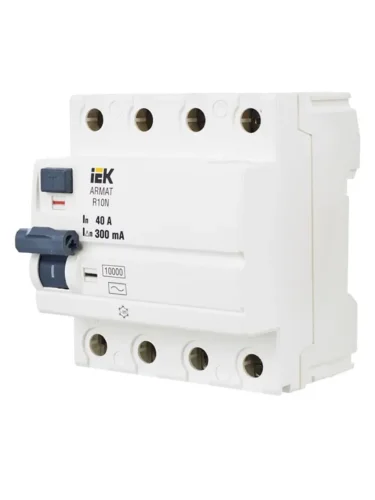 Выключатель дифференциального тока (УЗО) 4п 40А 300мА тип AC ВДТ R10N ARMAT IEK AR-R10N-4-040C300 - фото 8