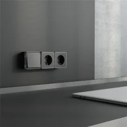 Выключатель одноклавишный Gallant черный с серебром W5010034 W5010034