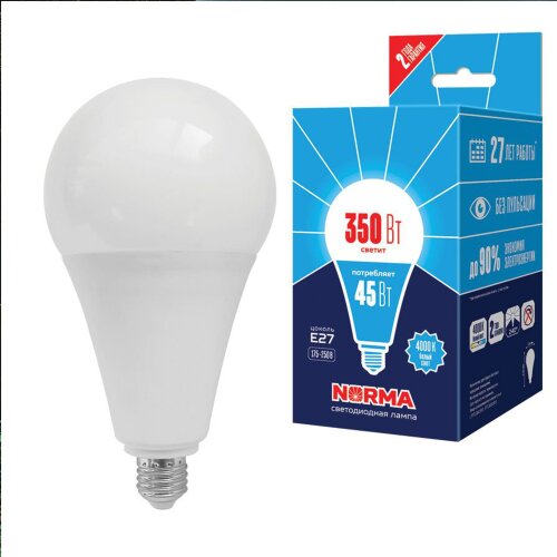LED-A120-45W-4000K-E27-FR-NR Лампа светодиодная, Форма A, матовая, Серия Norma, Белый свет 4000K, Картон - фото 4