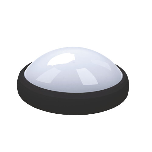 ULW-O03-8W-NW IP65 BLACK Овал, Светильник светодиодный влагозащищенный пластиковый корпус, 8Вт, 560 Лм, 4500 К белый свет, IP65, 220В, Цвет корпуса черный, Упаковка коробка - фото 1