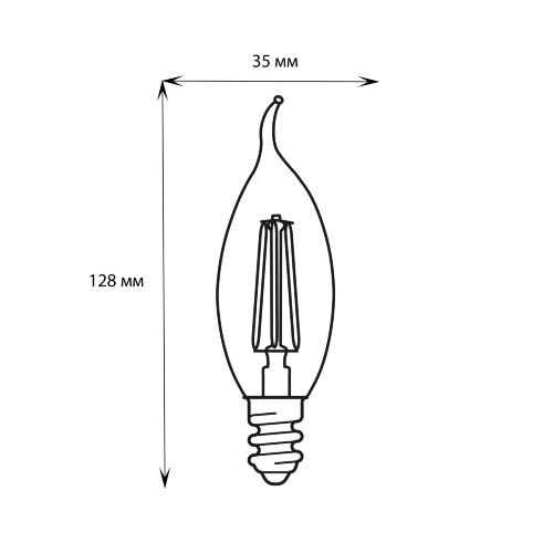 LED-CW35-7.5W-NW-E14-CL GLA01TR Лампа светодиодная, Форма свеча на ветру, прозрачная, Серия Air, Белый свет 4000K - фото 4