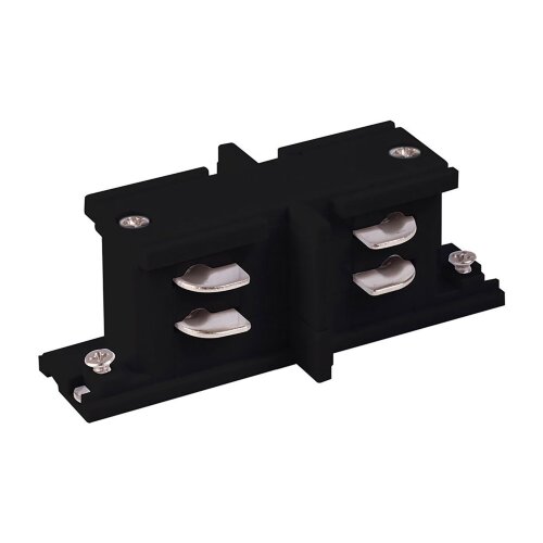 Коннектор прямой внутренний для трехфазного шинопровода черный - фото 1