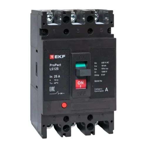 Выключатель автоматический 3п 25А 18кА LS125 ProPact EKF mccb-125-18-3-25-ls - фото
