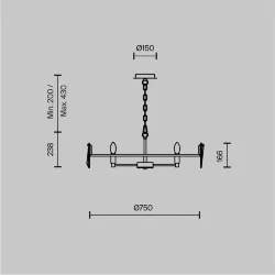 Подвесной светильник Puntes E14х8 (Хром)