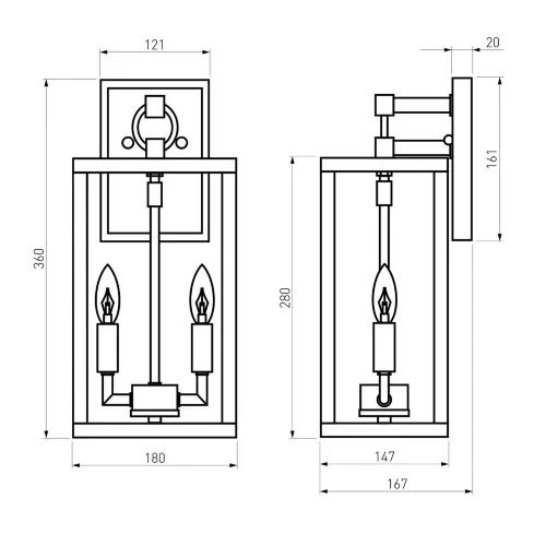Уличный настенный светильник Candle D 35150/D черный - фото 5