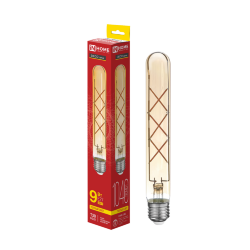 Лампа светодиодная LED-T30-deco gold 9Вт 230В Е27 3000К 1040Лм 225мм золотистая IN HOME
