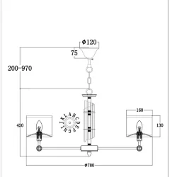 Подвесной светильник Alloro E14х8 (Латунь)