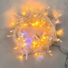 Гирлянда Нить 10м Желтая с Мерцанием Белого Диода 220В, 100 LED, Провод Прозрачный ПВХ, IP54. Фото 1.