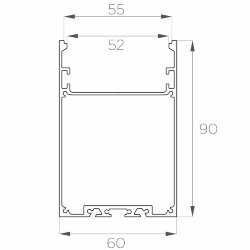 Профиль накладной алюминиевый LC-LP-9060-2 Anod
