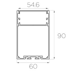 Профиль накладной алюминиевый LC-LP-9060-2 Anod