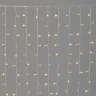 Гирлянда Занавес Облегченный 2 x 1 м Тепло-Белый 220В, 200 LED, Провод Прозрачный ПВХ, IP54. Фото 1.