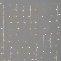 Гирлянда Занавес Облегченный 2 x 1 м Тепло-Белый 220В, 200 LED, Провод Прозрачный ПВХ, IP54