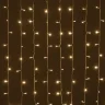 Гирлянда Занавес Облегченный 2 x 1 м Тепло-Белый 220В, 200 LED, Провод Прозрачный ПВХ, IP54. Фото 3.