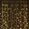 Гирлянда Занавес Облегченный 2 x 1 м Тепло-Белый 220В, 200 LED, Провод Прозрачный ПВХ, IP54. Фото 4.