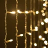 Гирлянда Занавес Облегченный 2 x 1 м Тепло-Белый 220В, 200 LED, Провод Прозрачный ПВХ, IP54. Фото 5.