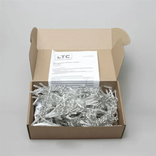 Гирлянда Занавес Облегченный 2 x 1 м Тепло-Белый 220В, 200 LED, Провод Прозрачный ПВХ, IP54. Фото 7.