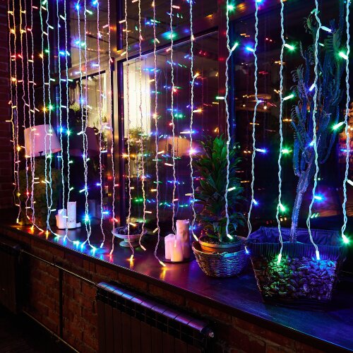 ULD-C2030-240-TWK MULTI IP67 Занавес светодиодный с эффектом мерцания, 3х2м, Соединяемый, 240 светодиодов, Разноцветный свет, Провод белый. - фото 11