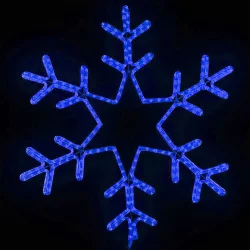 Светодиодная Снежинка &amp;#171;Путеводная Звезда&amp;#187; Ø0,8м, Синяя, Дюралайт на Металлическом Каркасе, IP65