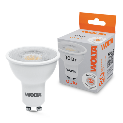 Светодиодная лампа WOLTA WSTD-PAR16-220V10W4KGU10-L 10Вт 4000K GU10 с линзой - фото 1.