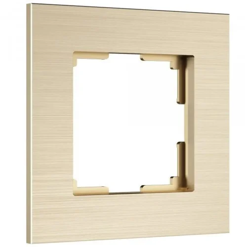 Рамка из металла на 1 пост АluMax шампань алюминий W0013511 - фото