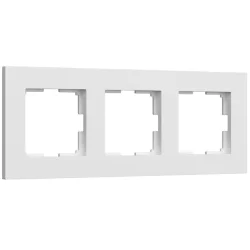 Рамка из поликарбоната на 3 поста Slab белый софт W0032961