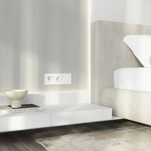 Рамка из поликарбоната на 3 поста Slab белый софт W0032961 - фото 3