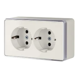 Розетка двойная с заземлением Gallant слоновая кость W5072103