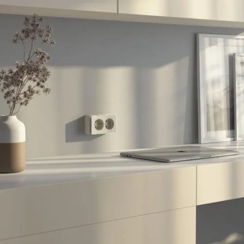 Розетка двойная с заземлением Gallant слоновая кость W5072103 - фото 2