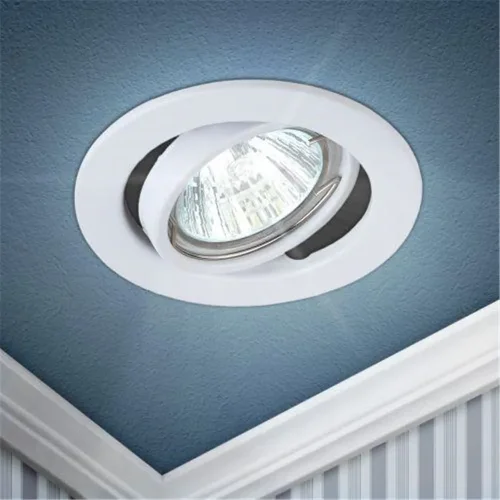 Светильник точечный ST2A WH 50Вт MR16 12В поворотн. штампован. бел. ЭРА C0043805 - фото