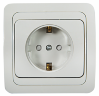 Розетка одинарная с заземлением со шторкой CLASSICO белая 2028x IN HOME - Фото