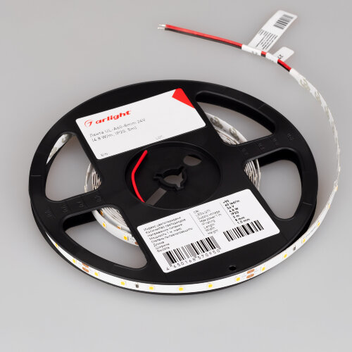Светодиодная лента UL-А60-8mm 24V Warm3000 (4.8 W/m, IP20, 5m) (Arlight, 7 лет) 042283 - фото 3