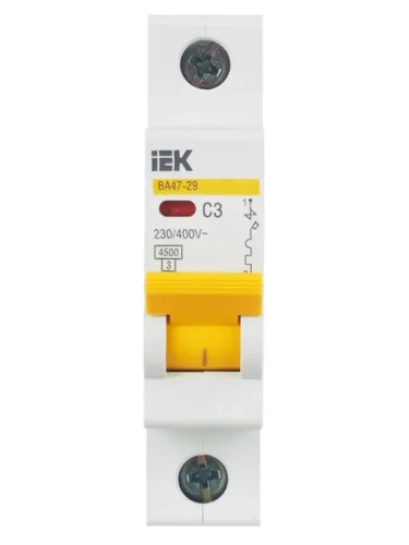 Выключатель автоматический модульный 1п C 3А 4.5кА ВА47-29 KARAT IEK MVA20-1-003-C - фото 2